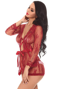 Romantic Blossom Lace Robe