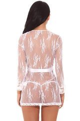 Romantic Blossom Lace Robe