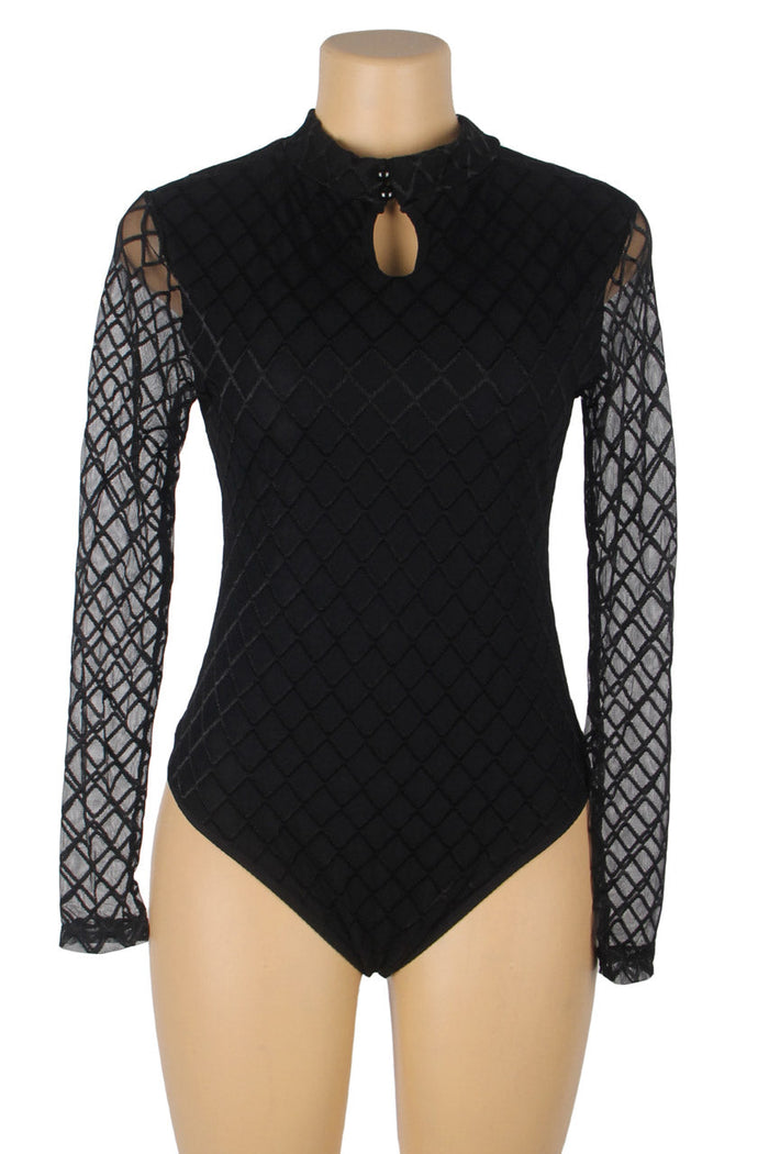 Sassy Nights High Neck Mesh Teddy