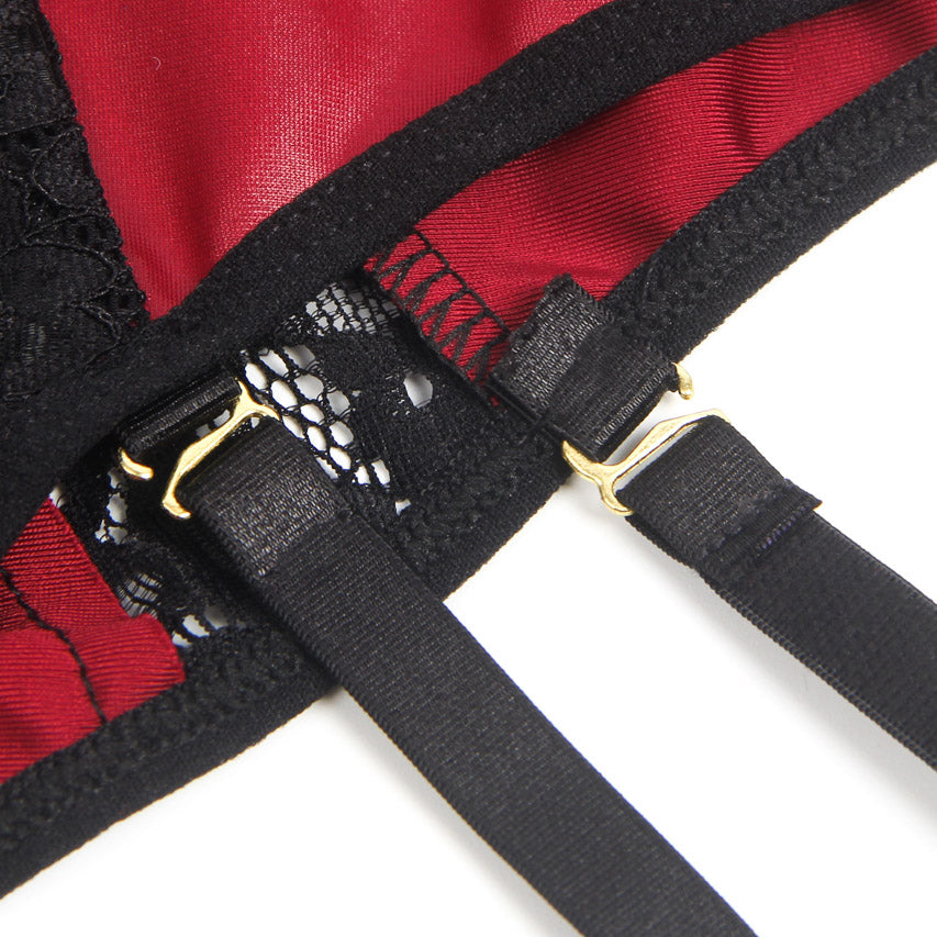 Seductive Burgundy Faux Leather Teddy