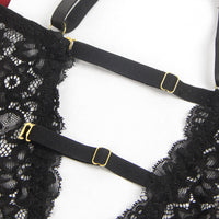 Seductive Burgundy Faux Leather Teddy