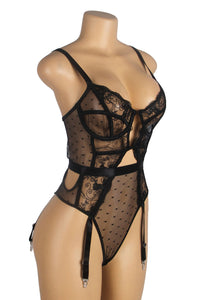 Midnight Whispers Lace Teddy