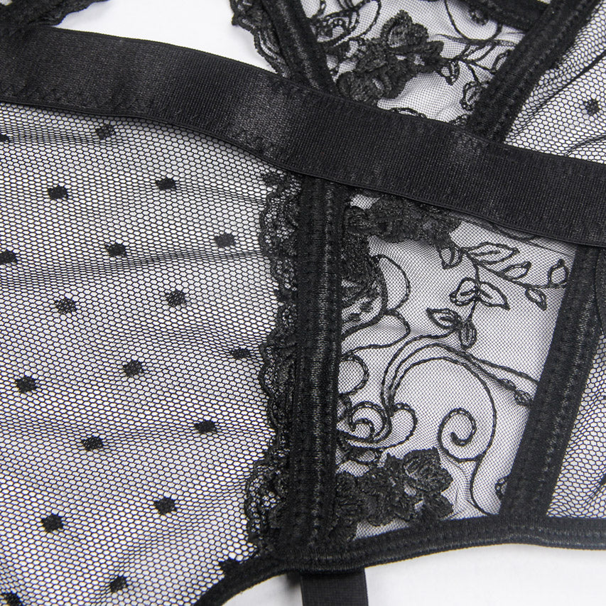 Midnight Whispers Lace Teddy