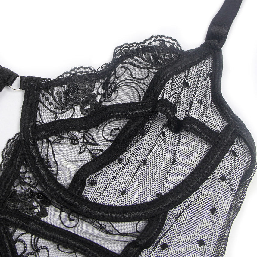 Midnight Whispers Lace Teddy