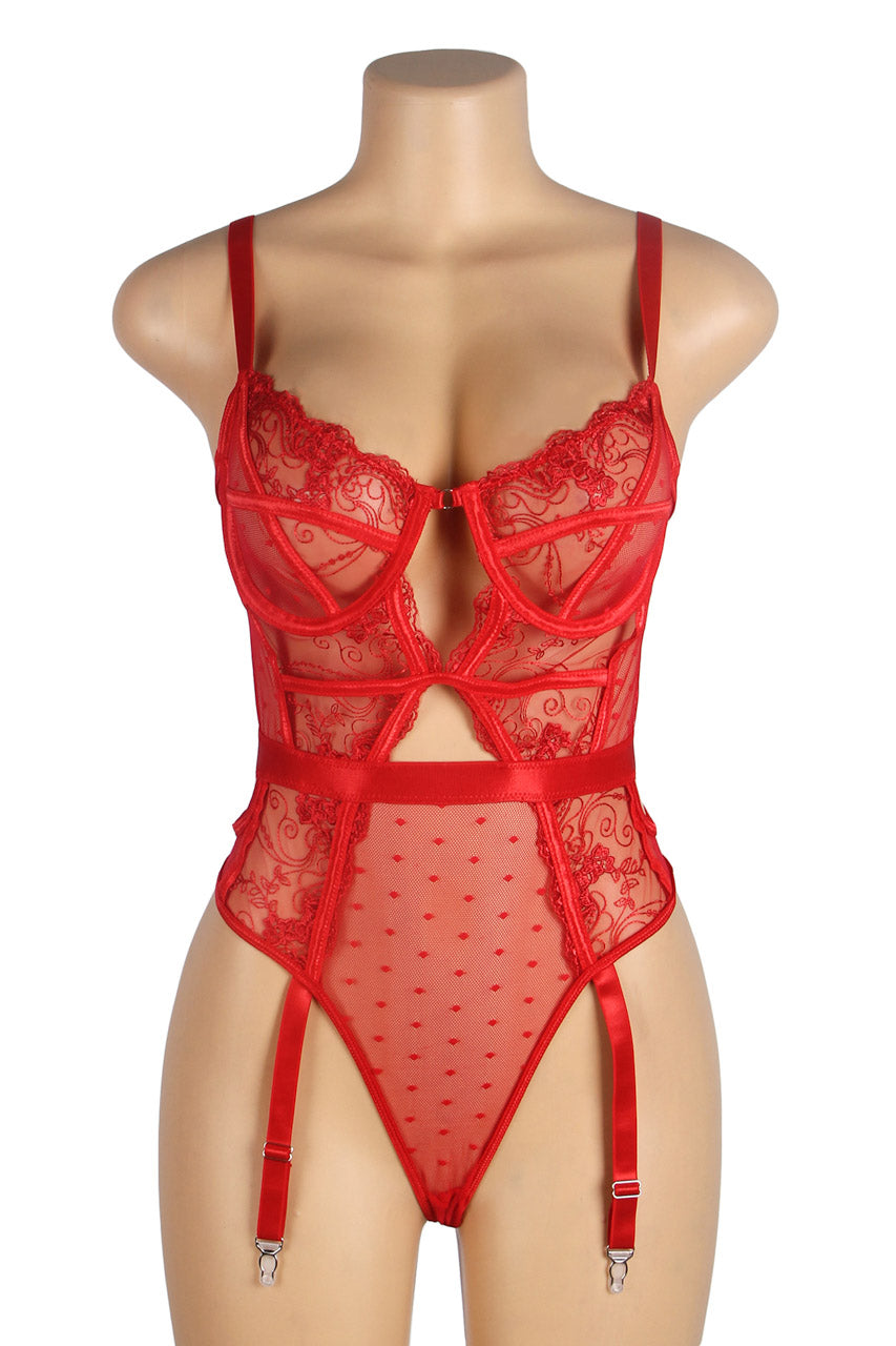 Midnight Whispers Lace Teddy