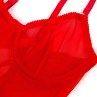Peek-a-Boo Lace Up Sheer Chemise