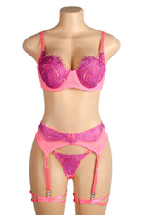 Electric Allure Neon Lace Set