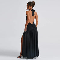 Ruched Halter Maxi Dress