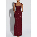 Sparkle Square Neck Maxi Dress
