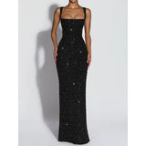 Sparkle Square Neck Maxi Dress