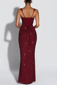 Sparkle Square Neck Maxi Dress