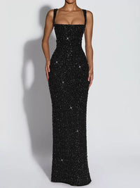 Sparkle Square Neck Maxi Dress