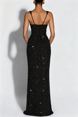 Sparkle Square Neck Maxi Dress
