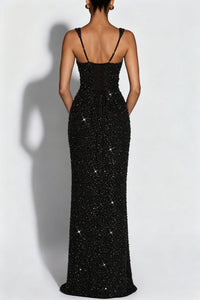 Sparkle Square Neck Maxi Dress