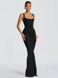 Ribbed Ruched Maxi Dress