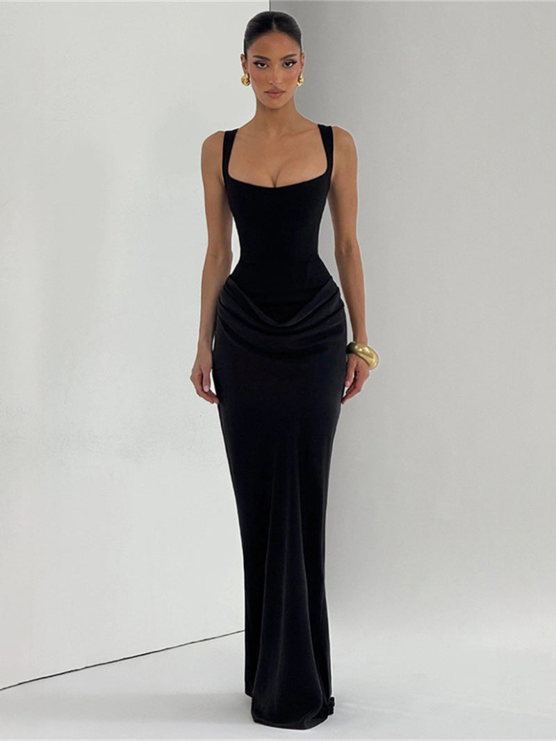 Ribbed Ruched Maxi Dress