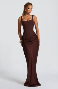 Ribbed Ruched Maxi Dress
