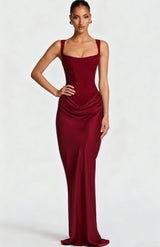 Ribbed Ruched Maxi Dress