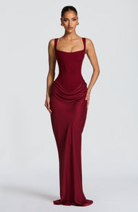 Ribbed Ruched Maxi Dress
