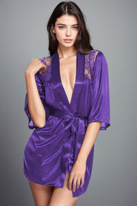Midnight Allure Satin Robe